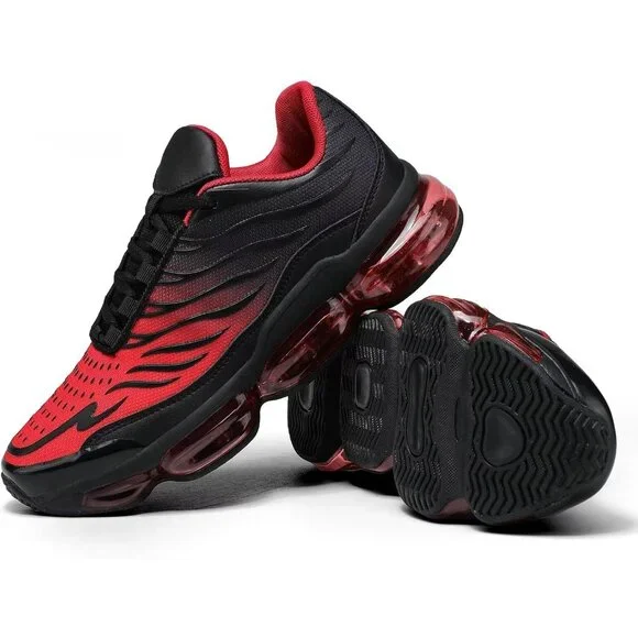 Men's Red Running Shoes Non Slip Workout Casual Sport Fitness Cross Trainers - Picture 6 of 7